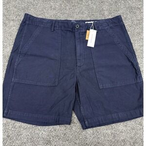 Outerknown Chino Shorts Men's 38 Blue Organic Cotton Flat Front Casual Outdoor